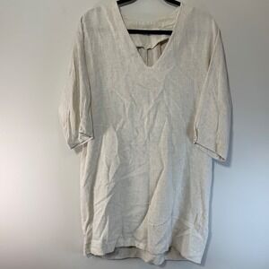 Ellison Into The Field‎ Women's Medium Linen Short Dress Cream Minimalist Soft